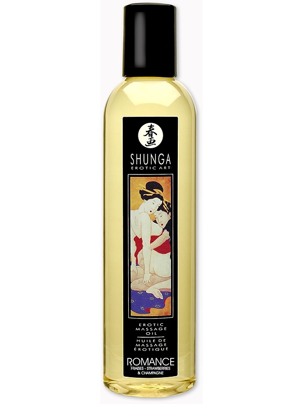 Shunga: Erotic Massage Oil, Romance Sparkling Strawberry Wine, 250 ml
