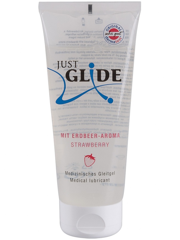 Just Glide Jordgubb: Smaksatt Glidmedel, 200 ml