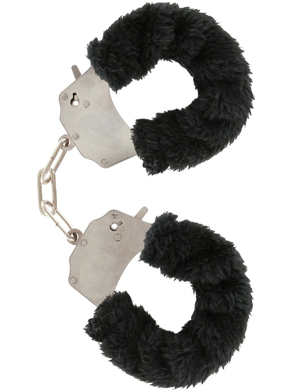 Toy Joy: Furry Fun Cuffs Plush, svart | Analleksaker | Intimast