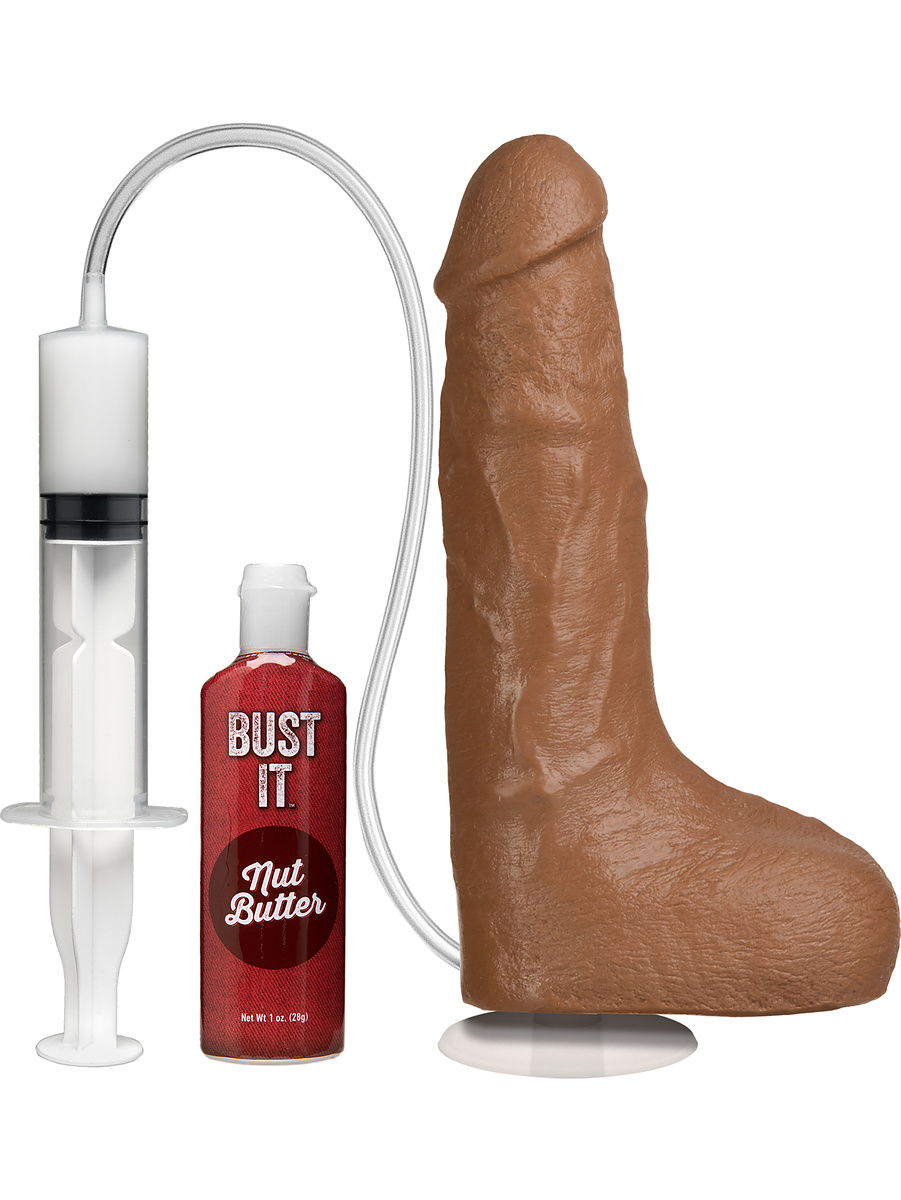 Doc Johnson: Bust It, Squirting Realistic Cock, 21 cm, mörk | Glidmedel | Intimast