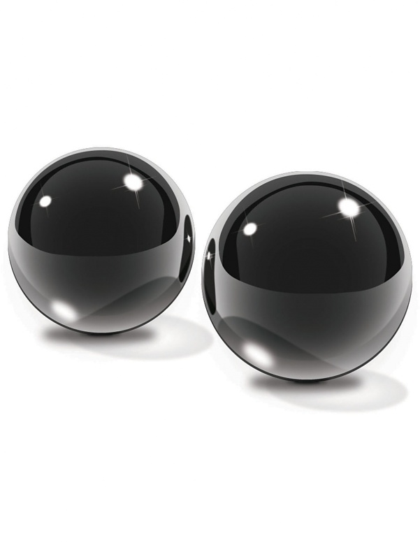 Pipedream Fetish Fantasy: Black Glass Ben-Wa Balls, Small