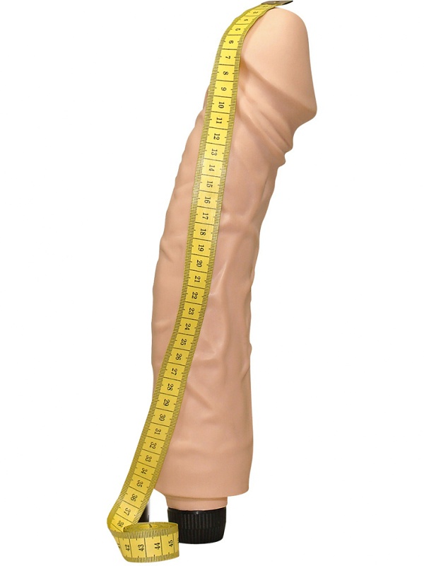 Queeny Love: Giant Lover Dildovibrator, 33 cm, ljus