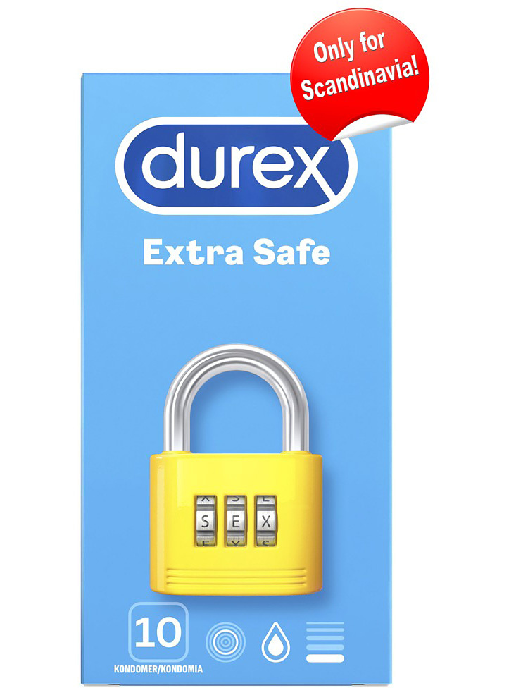 Durex Extra Safe: Kondomer, 10-pack | Realistiska Vaginor | Intimast