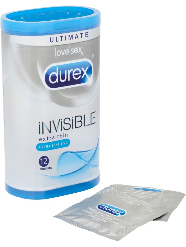 Durex Invisible: Extra Thin, Extra Sensitive, Kondomer, 12-pack