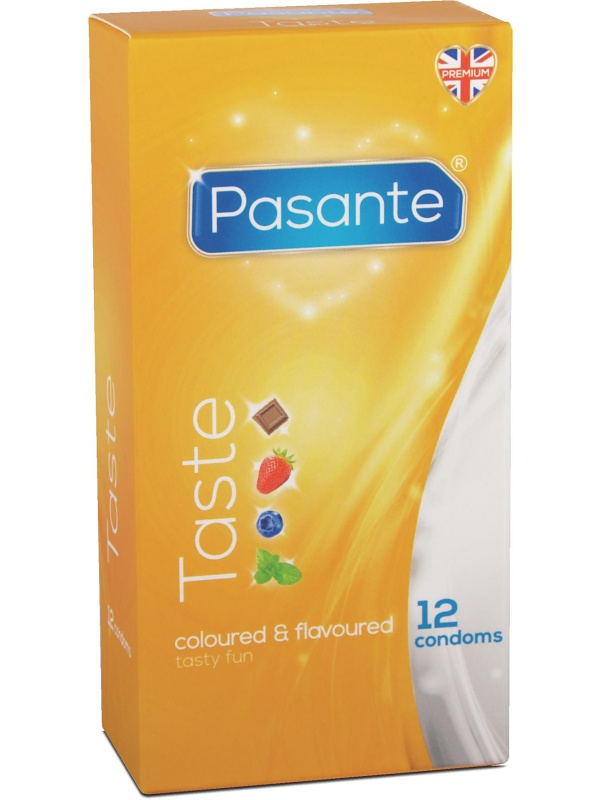 Pasante Taste: Kondomer, 12-pack | Fördröjningsmedel | Intimast