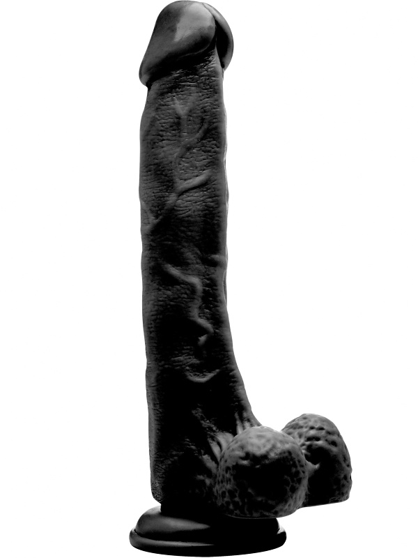 RealRock: Realistic Cock, 27 cm, svart | Penisringar | Intimast