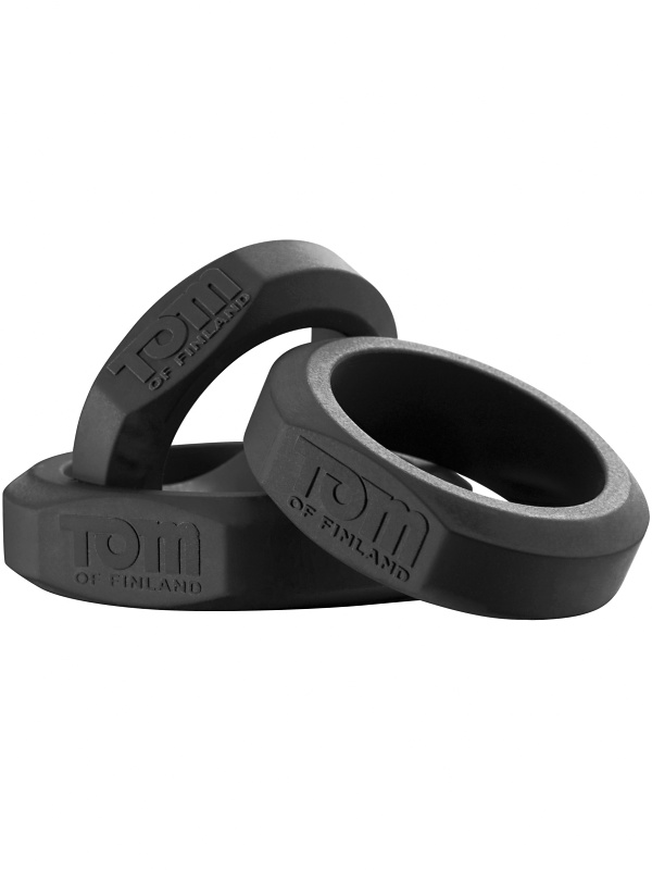 Tom of Finland: Silicone Cock Ring Set, 3-pack