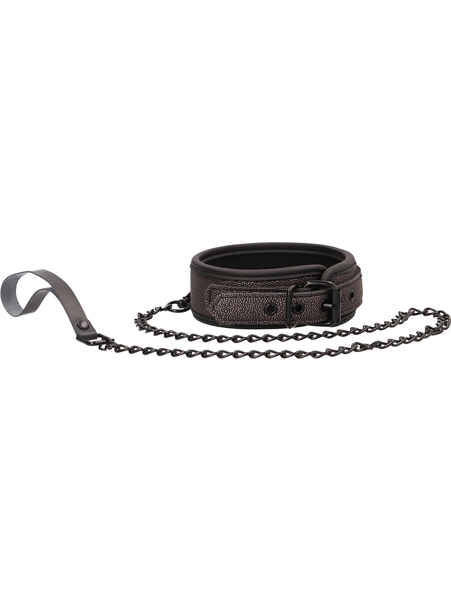 Ouch!: Elegant Collar with Leash, titangrå | Onanileksaker | Intimast