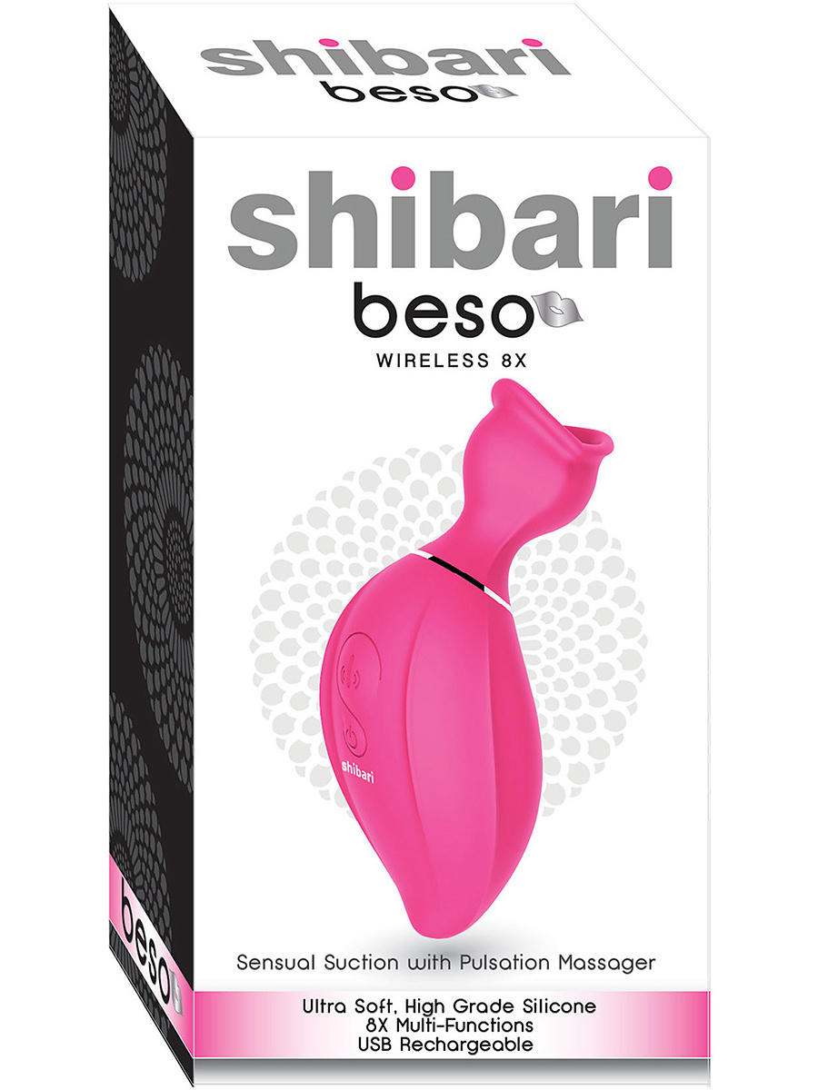 Shibari: Beso, Sensual Suction with Pulsation Massager, rosa.