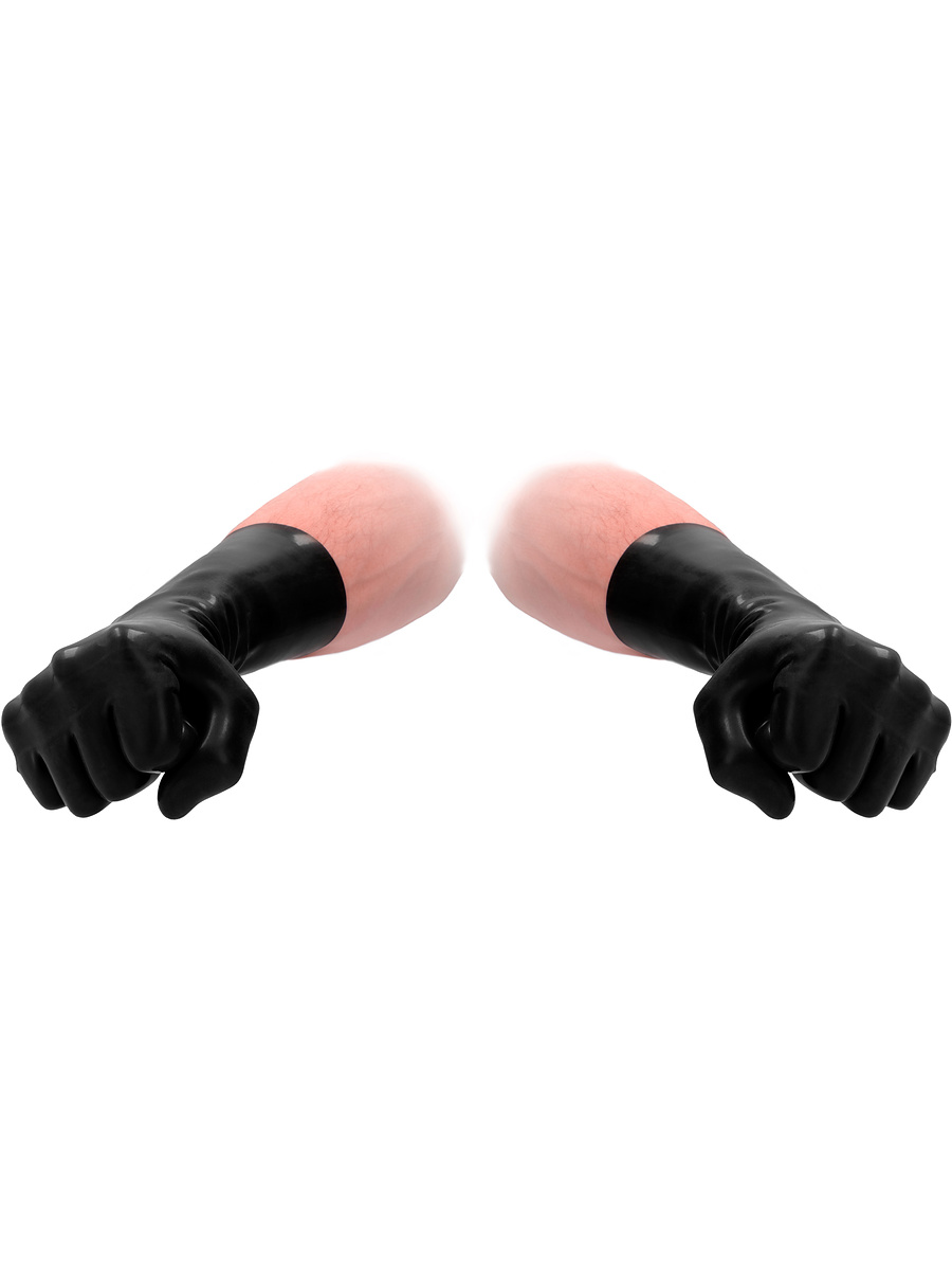 Fistit: Latex Short Gloves, svart | Onanileksaker | Intimast