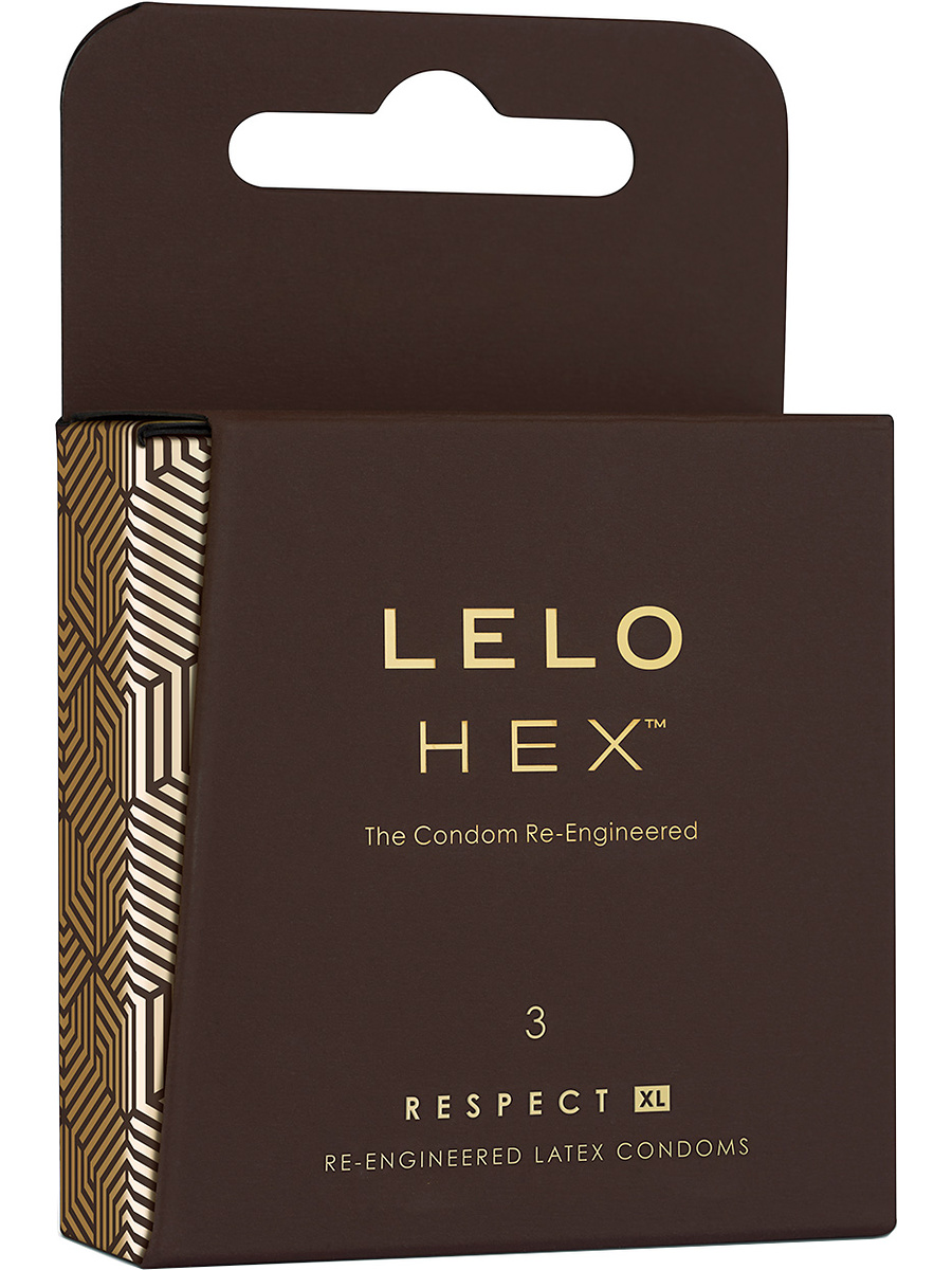 LELO: HEX Respect XL, Kondomer, 3-pack | Onanileksaker | Intimast