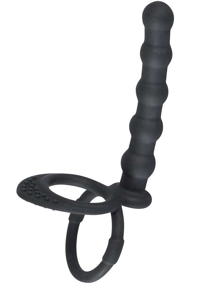 Black Velvets: Cock & Ball Ring with Anal Beads | Klitorisvibrator | Intimast