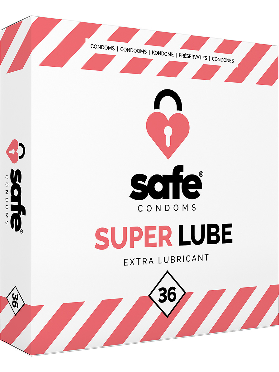 Safe Condoms: Super Lube, Extra Lubricant, 36-pack | Erotiska Spel | Intimast