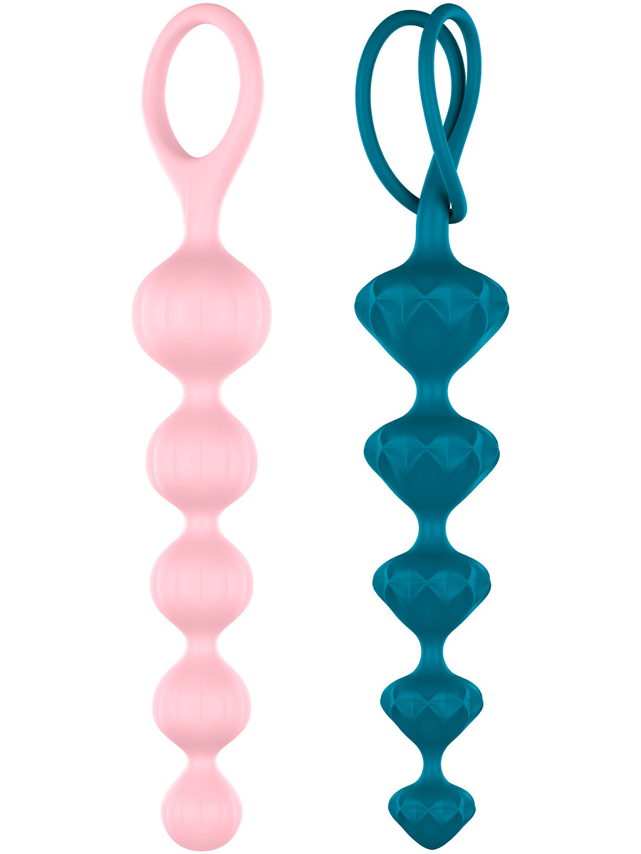 Satisfyer: Beads, 2 pieces, rosa/turkos