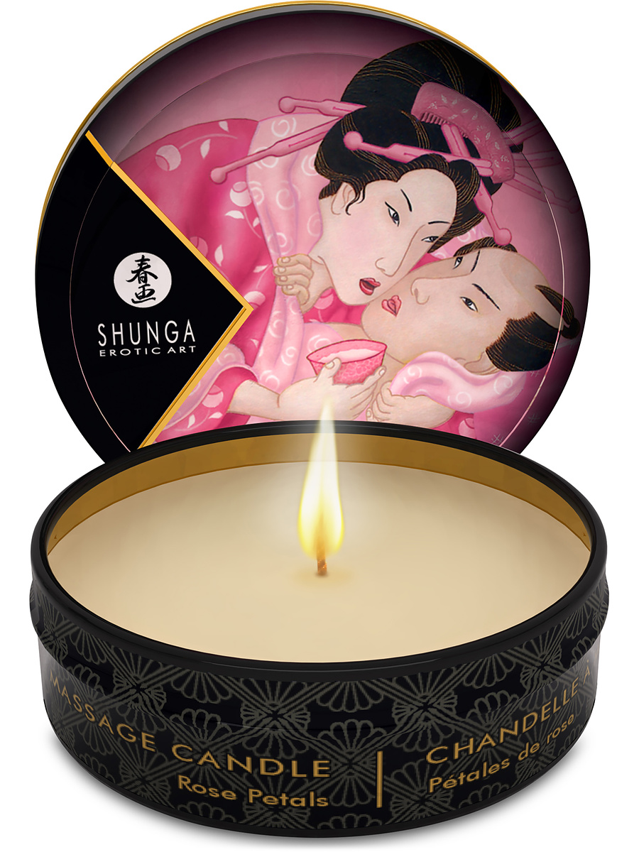 Shunga: Mini Massage Candle, Aphrodisia, Rose Petals