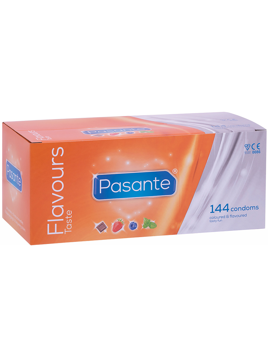 Pasante Flavours Taste: Kondomer, 144-pack | Onanileksaker | Intimast