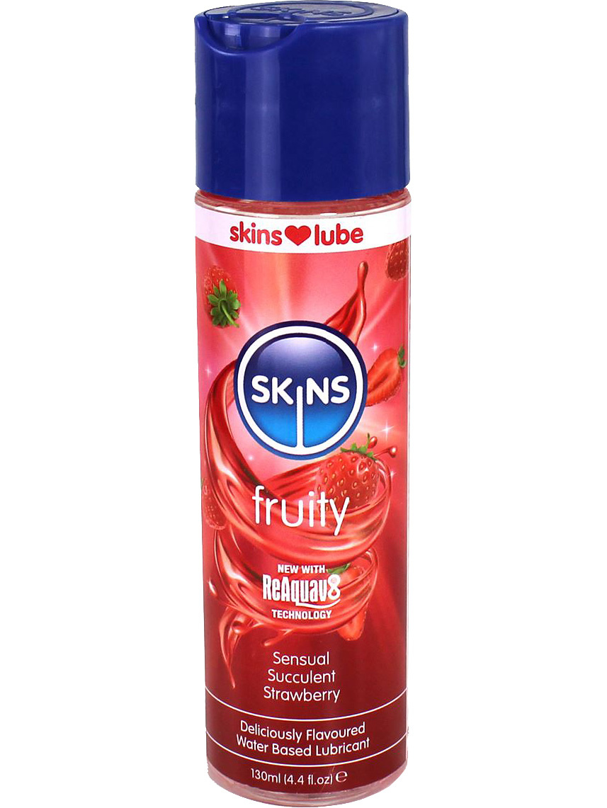 Skins Lube Fruity: Water Based Lubricant, Strawberry, 130 ml