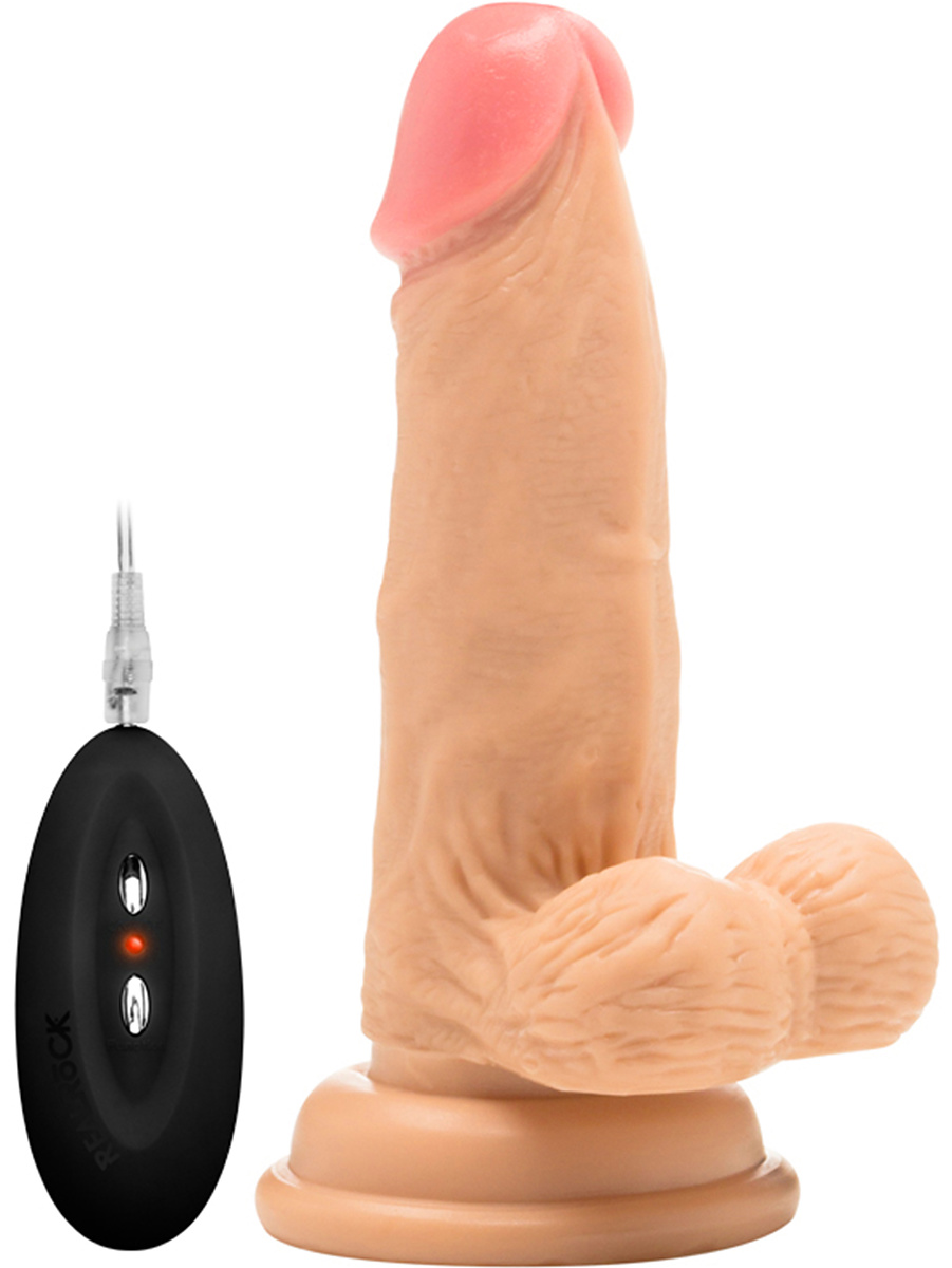 RealRock: Vibrating Realistic Cock, 15 cm, hudfärgad
