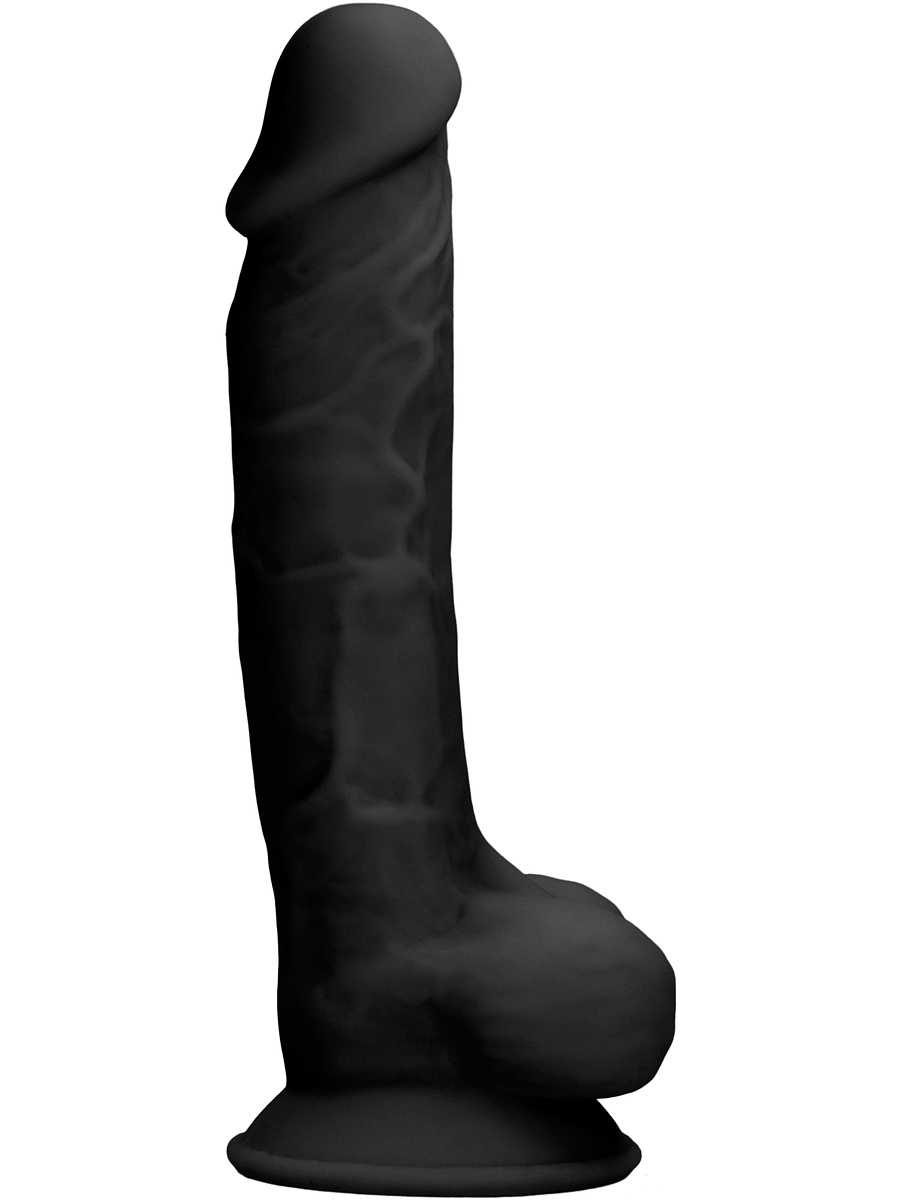 RealRock Ultra: Silicone Dildo / Dual Density, 17.8 cm, svart