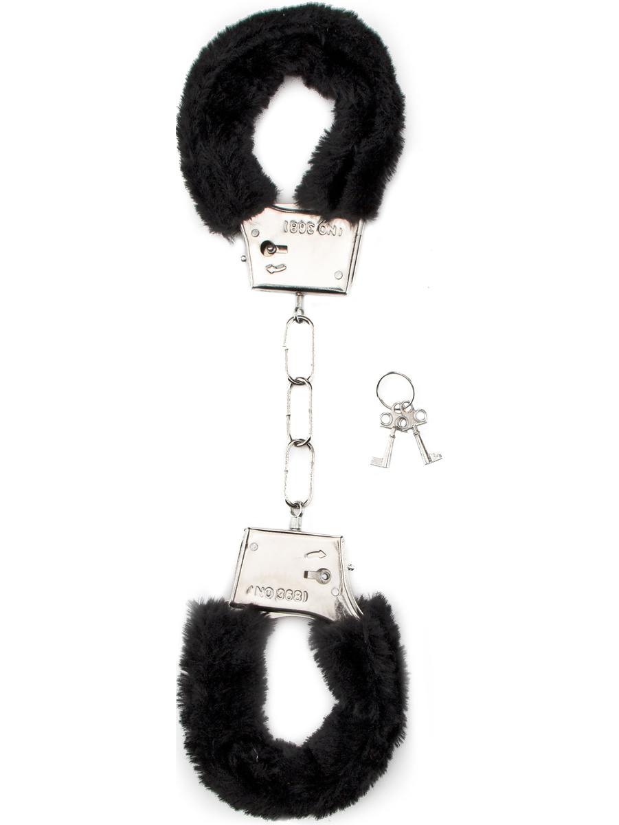 Shots Toys: Furry Handcuffs, svart