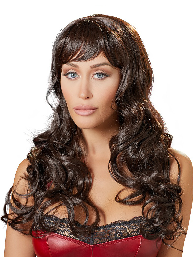 Cottelli Collection: Long Dark Brown Wig | Stavar & dildos | Intimast