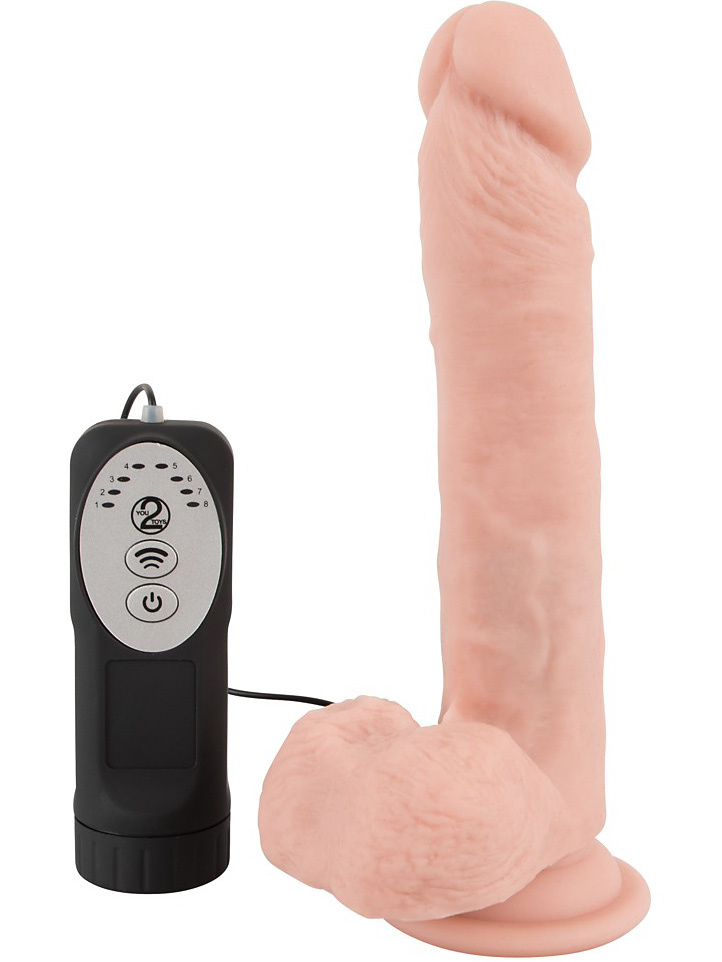 You2Toys: Medical Silicone Vibrator, Vibrating and Thrusting, 21 cm | Penisringar | Intimast