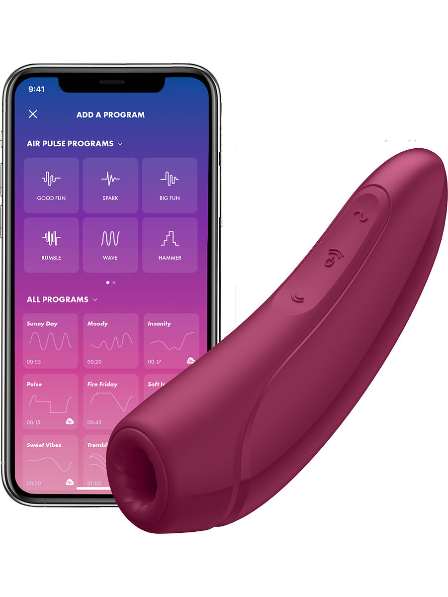 Satisfyer Connect: Curvy 1+, Air Pulse Stimulator + Vibration, röd