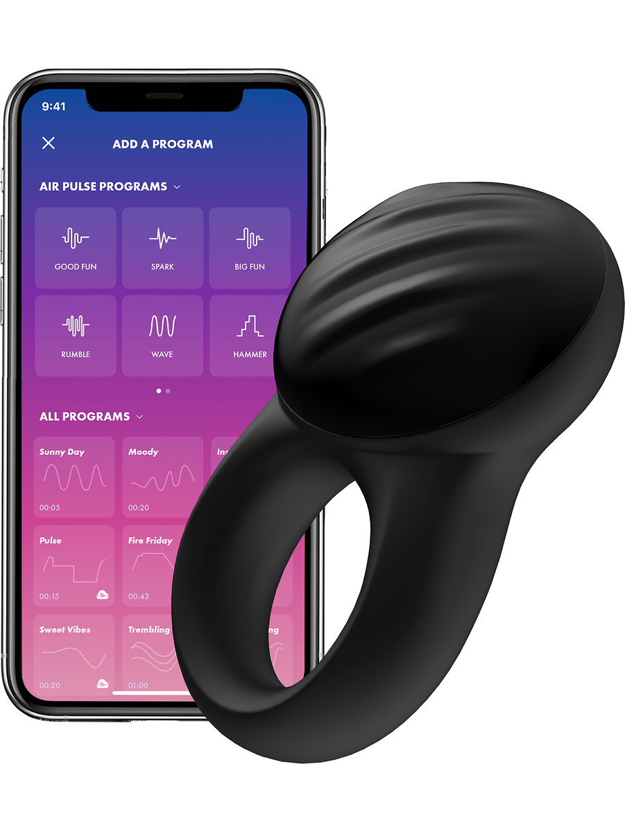 Satisfyer Connect: Signet Ring, Ring Vibrator, svart