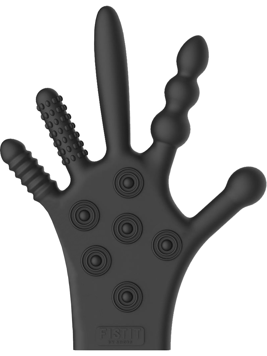 Fistit: Silicone Stimulation Glove, svart | G-punktsvibrator | Intimast