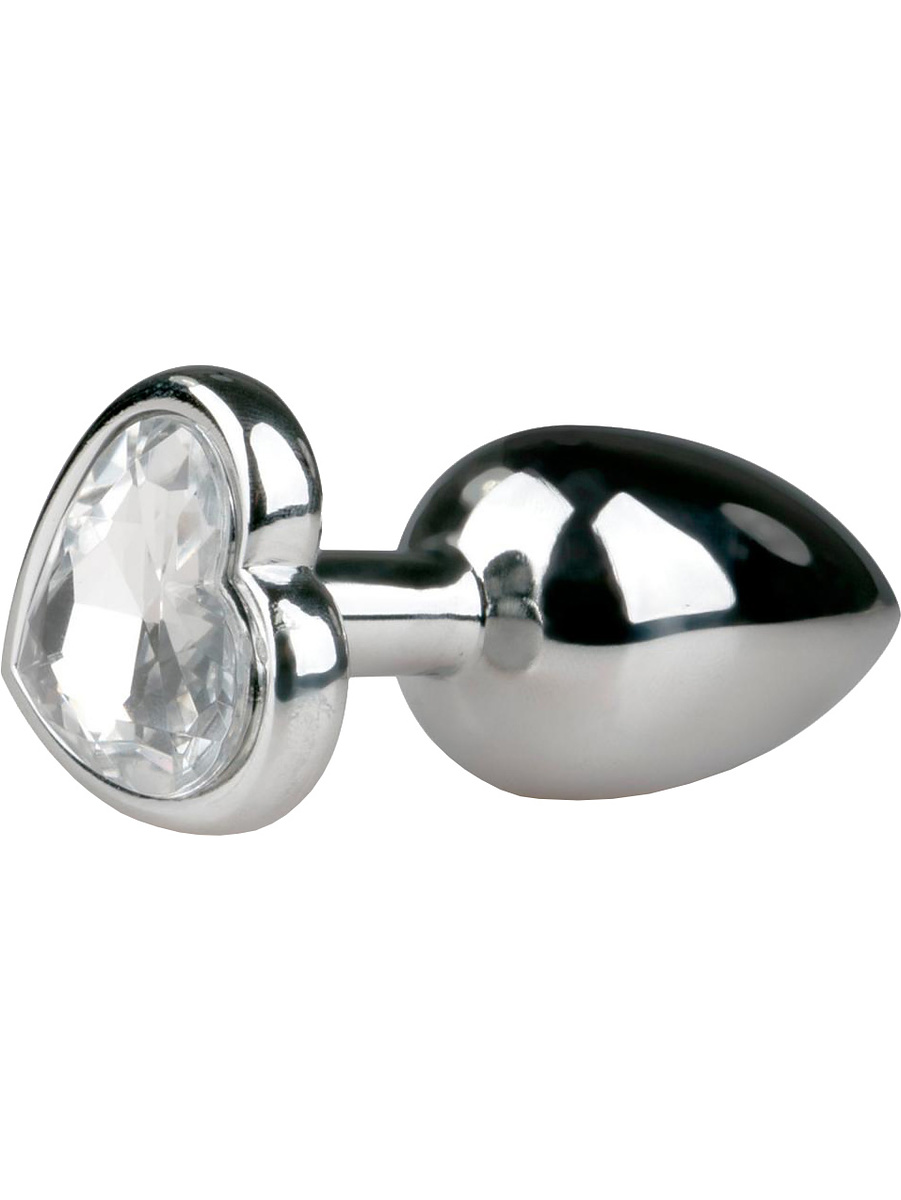 EasyToys: Metal Butt Plug No. 2 with Heart, small, silver/clear | Underkläder | Intimast