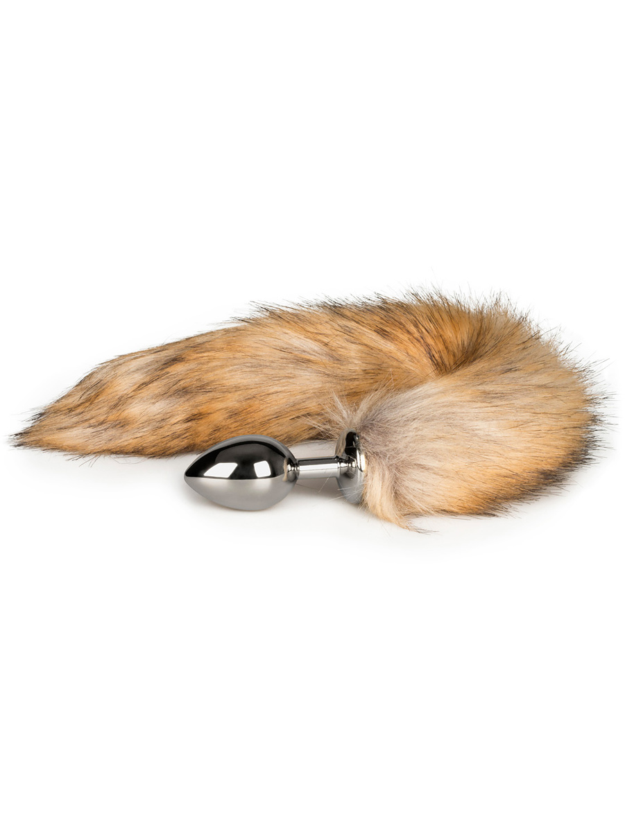 EasyToys: Fox Tail Plug No. 2, medium, silver/brun | Underkläder | Intimast