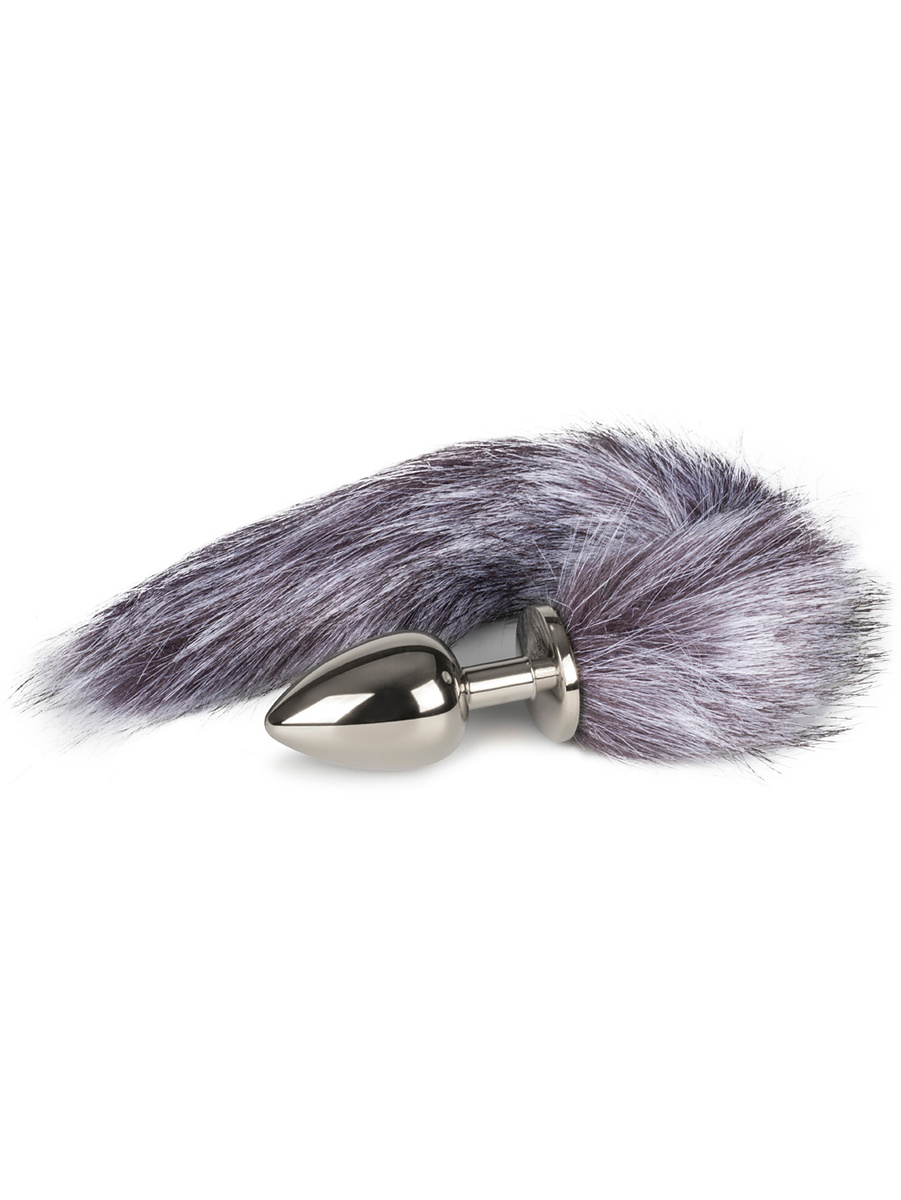 EasyToys: Fox Tail Plug No. 4, large, silver/grå