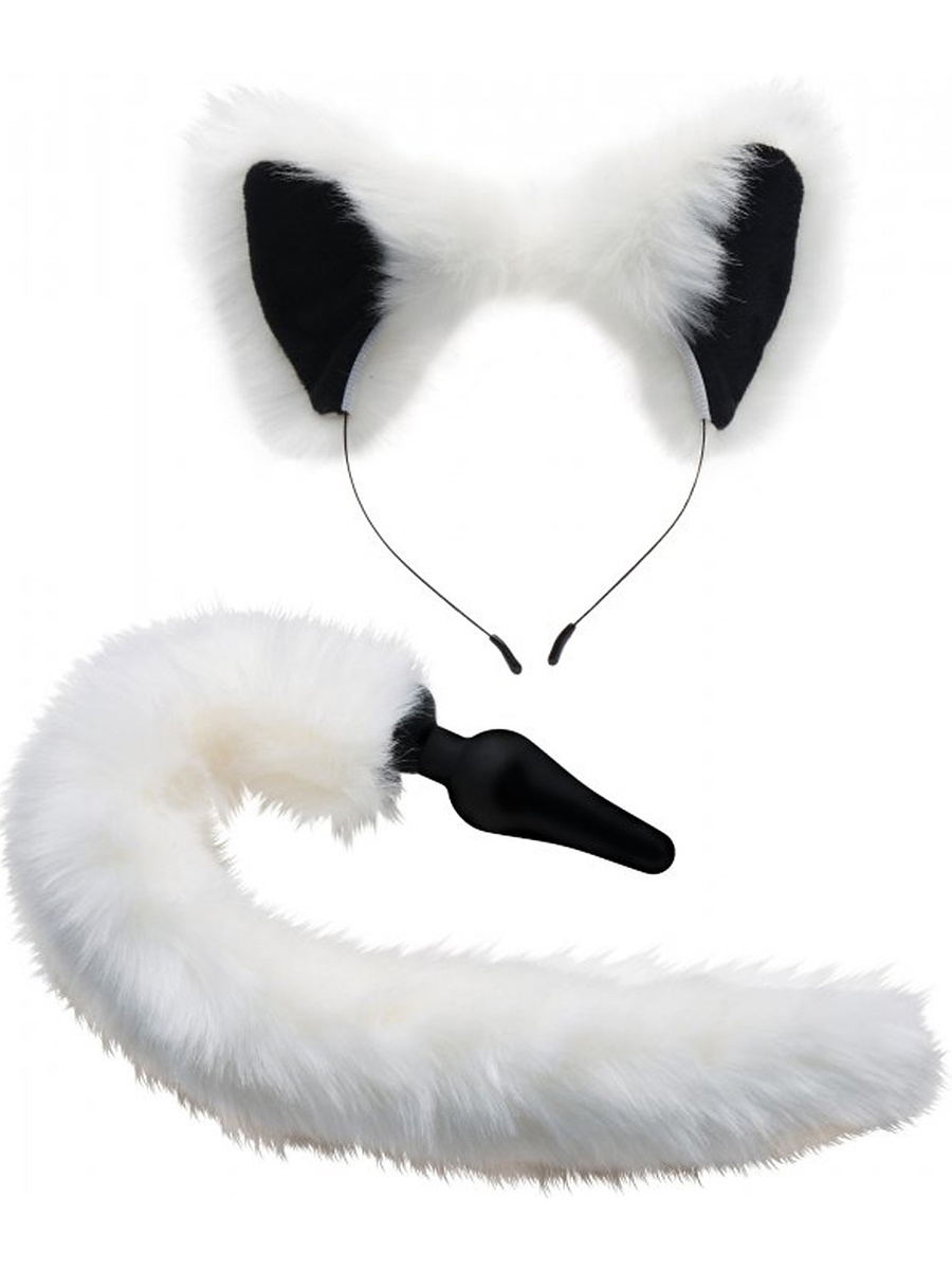 Tailz: White Fox Tail Anal Plug & Ears Set | Underkläder | Intimast