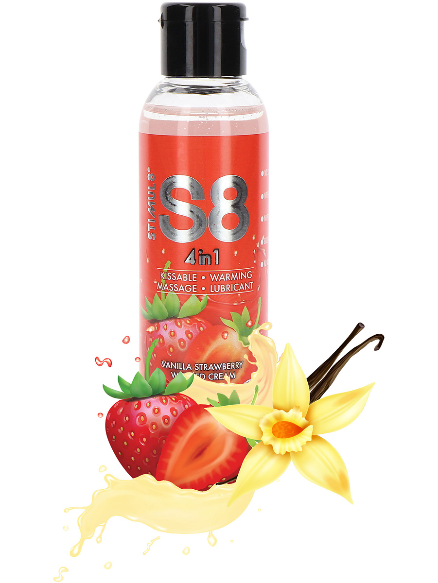 Stimul8: S8 4-in-1 Dessert Lube, Vanilla/Strawberry, 125 ml | Onanileksaker | Intimast