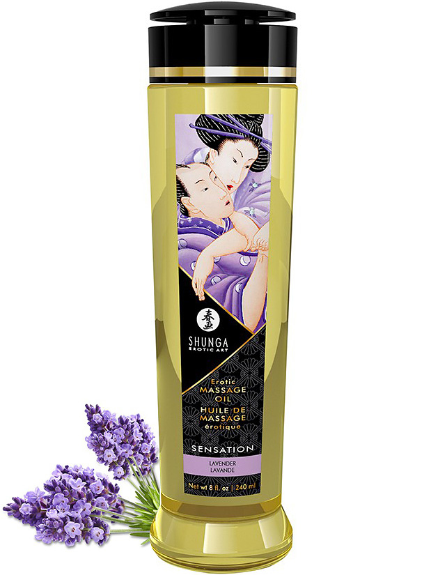 Shunga: Erotic Massage Oil, Sensation Lavender, 240 ml
