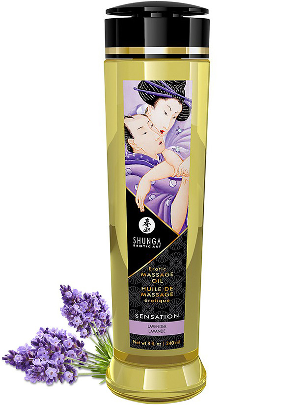 Shunga: Erotic Massage Oil, Sensation Lavender, 240 ml | Penisringar | Intimast