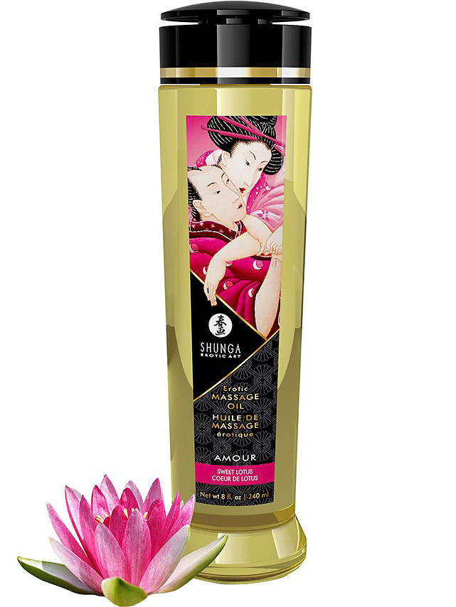 Shunga: Erotic Massage Oil, Amour Sweet Lotus, 240 ml | Glidmedel & Gel | Intimast
