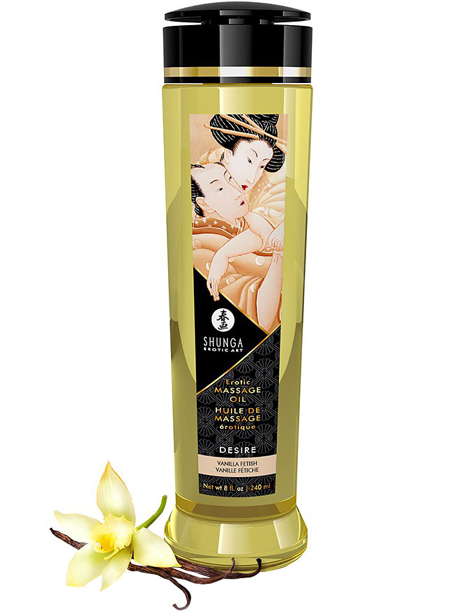 Shunga: Erotic Massage Oil, Desire Vanilla, 240 ml | Realistisk Dildo | Intimast