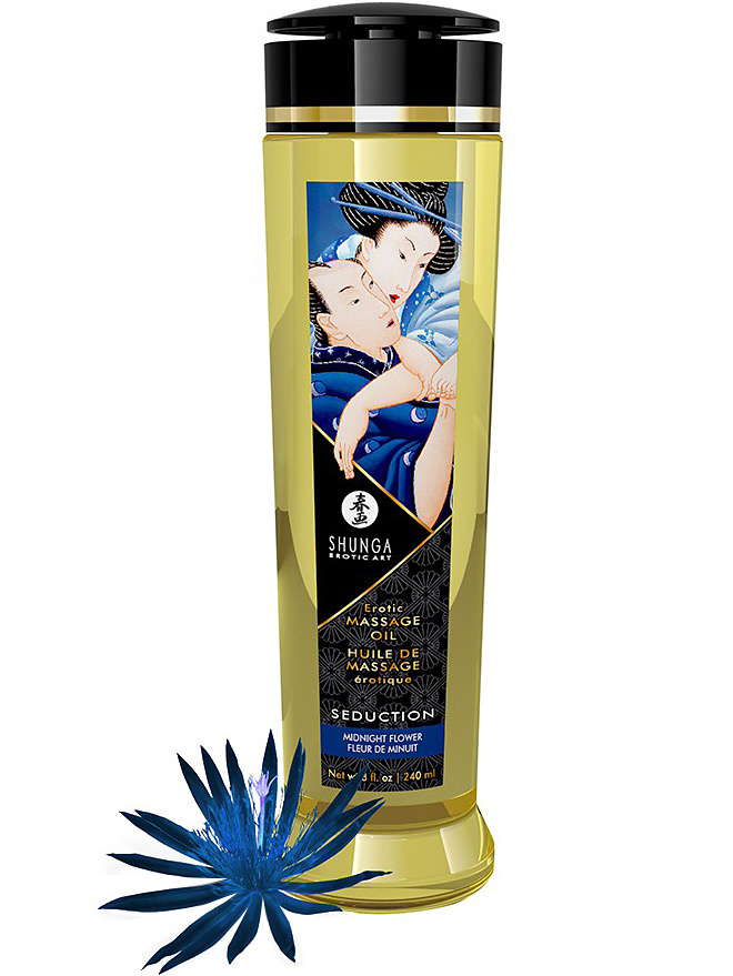 Shunga: Erotic Massage Oil, Seduction Midnight Flower, 240 ml | Analvibratorer | Intimast