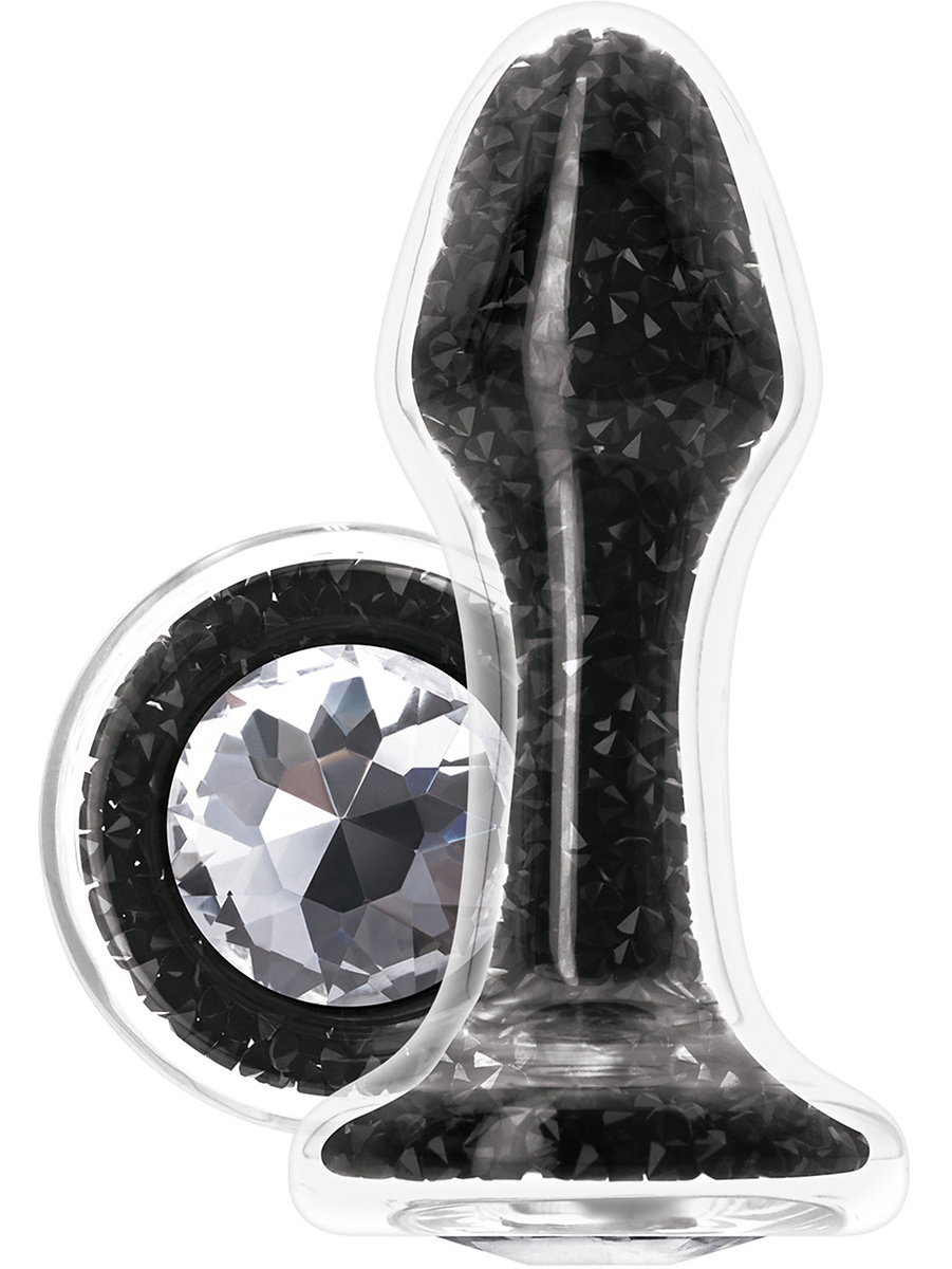 NSNovelties: Stardust Glam, Premium Glass Plug, svart | Realistiska Vaginor | Intimast