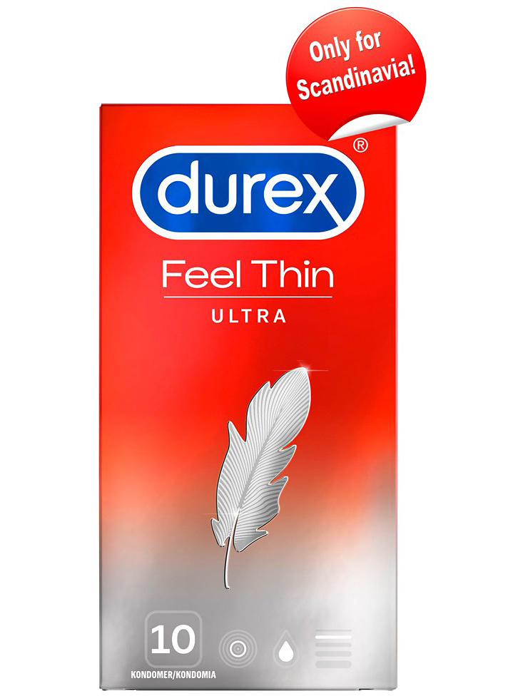 Durex: Feel Ultra Thin Condoms, 10-pack | Realistisk Dildo | Intimast