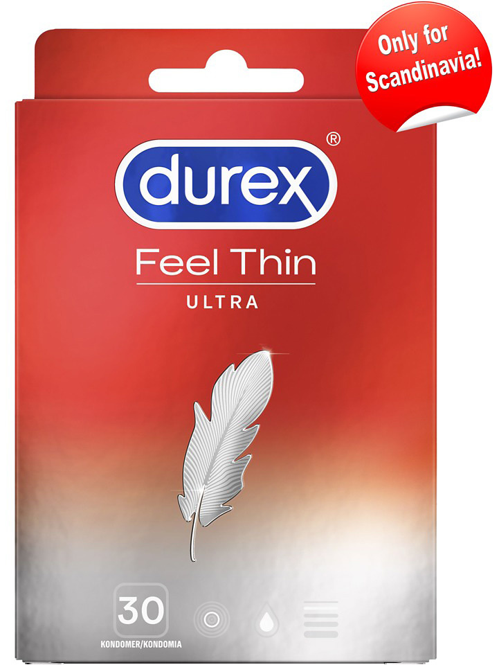 Durex: Feel Ultra Thin Condoms, 30-pack | Analpluggar | Intimast