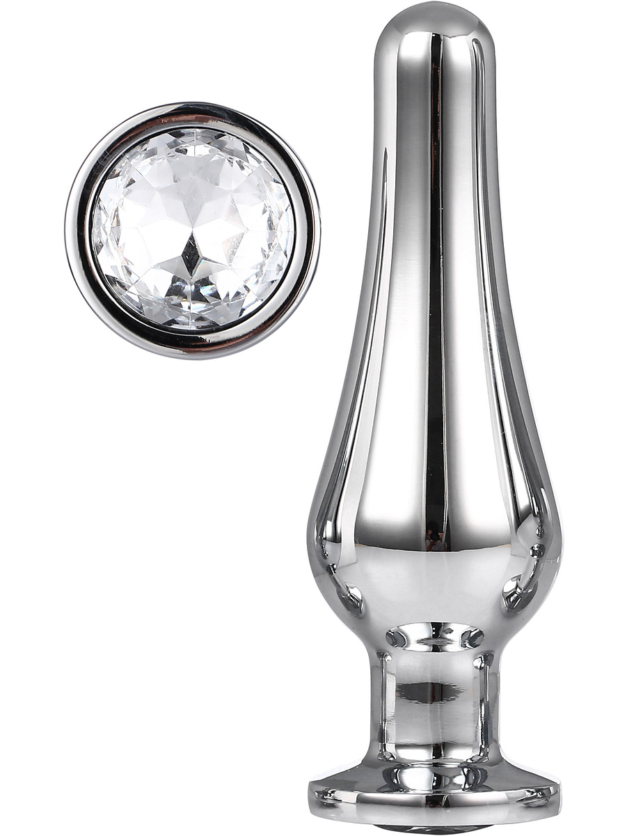 Dream Toys: Gleaming Love, Pleasure Plug Medium, silver | Dildo med Sugpropp | Intimast