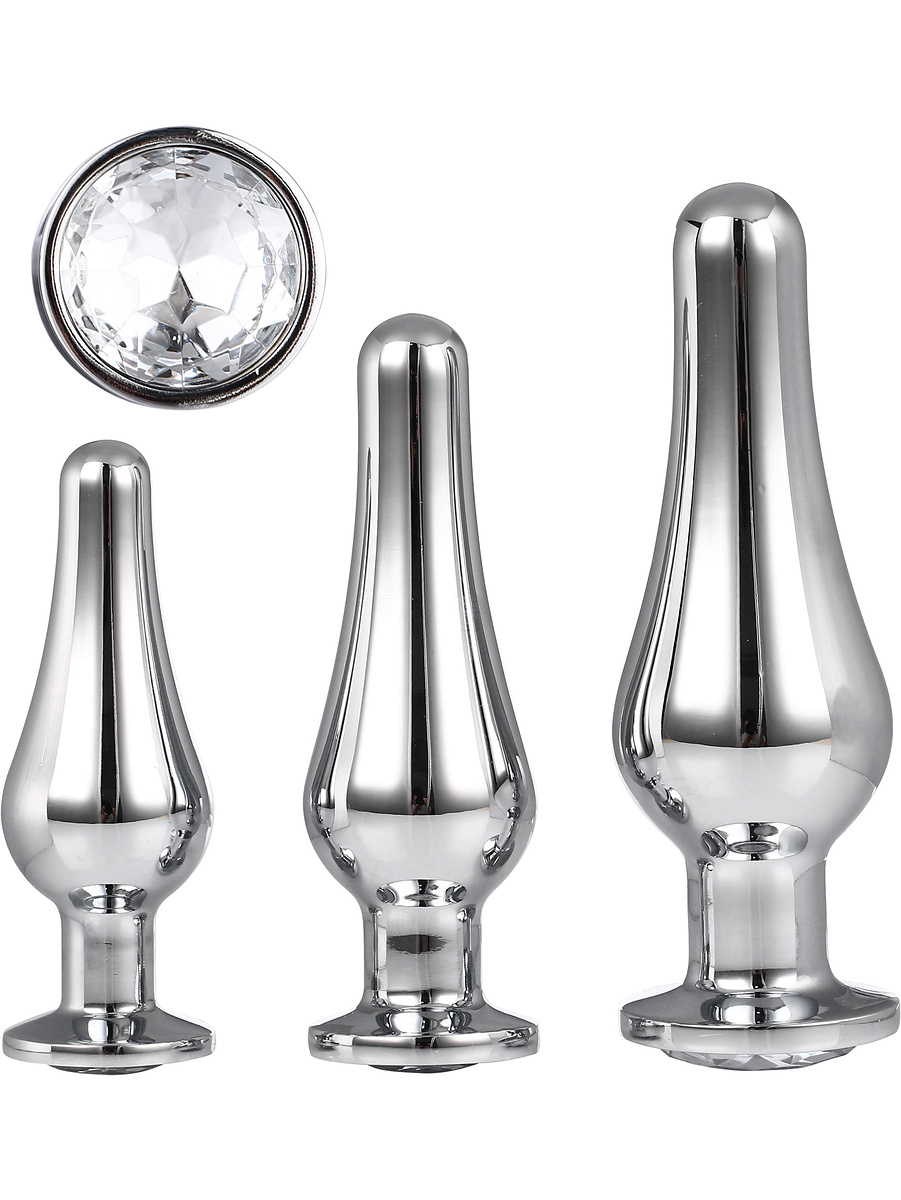 Dream Toys: Gleaming Love, Pleasure Plug Set, silver | Klämmor | Intimast