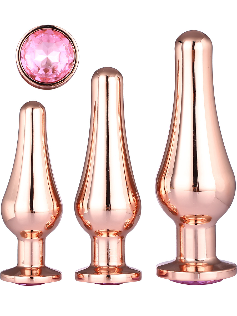 Dream Toys: Gleaming Love, Pleasure Plug Set, roséguld | Penisringar | Intimast