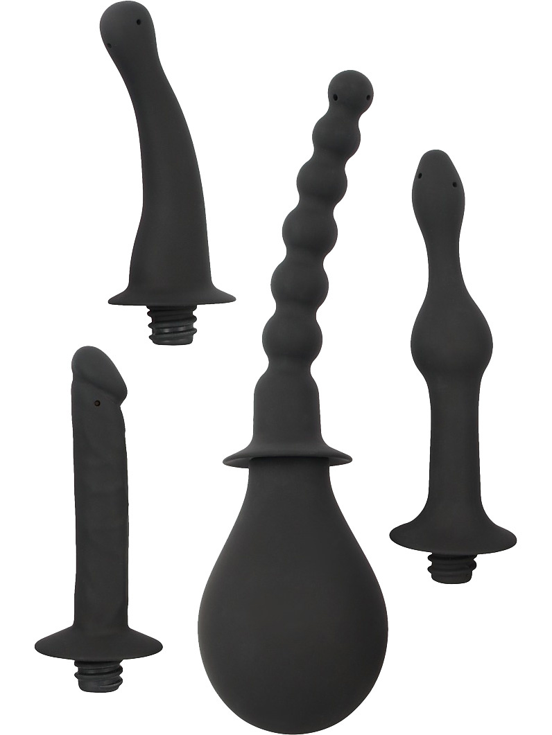 Black Velvets: Silicone Douche with 4 Attachments | Strap-ons | Intimast