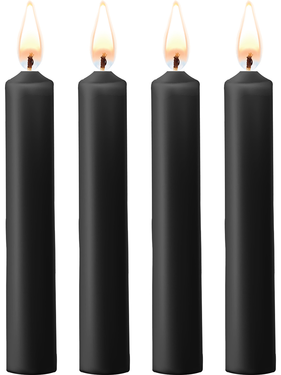 Ouch!: Teasing Wax Candles, 4-pack, svart | G-punktsvibrator | Intimast