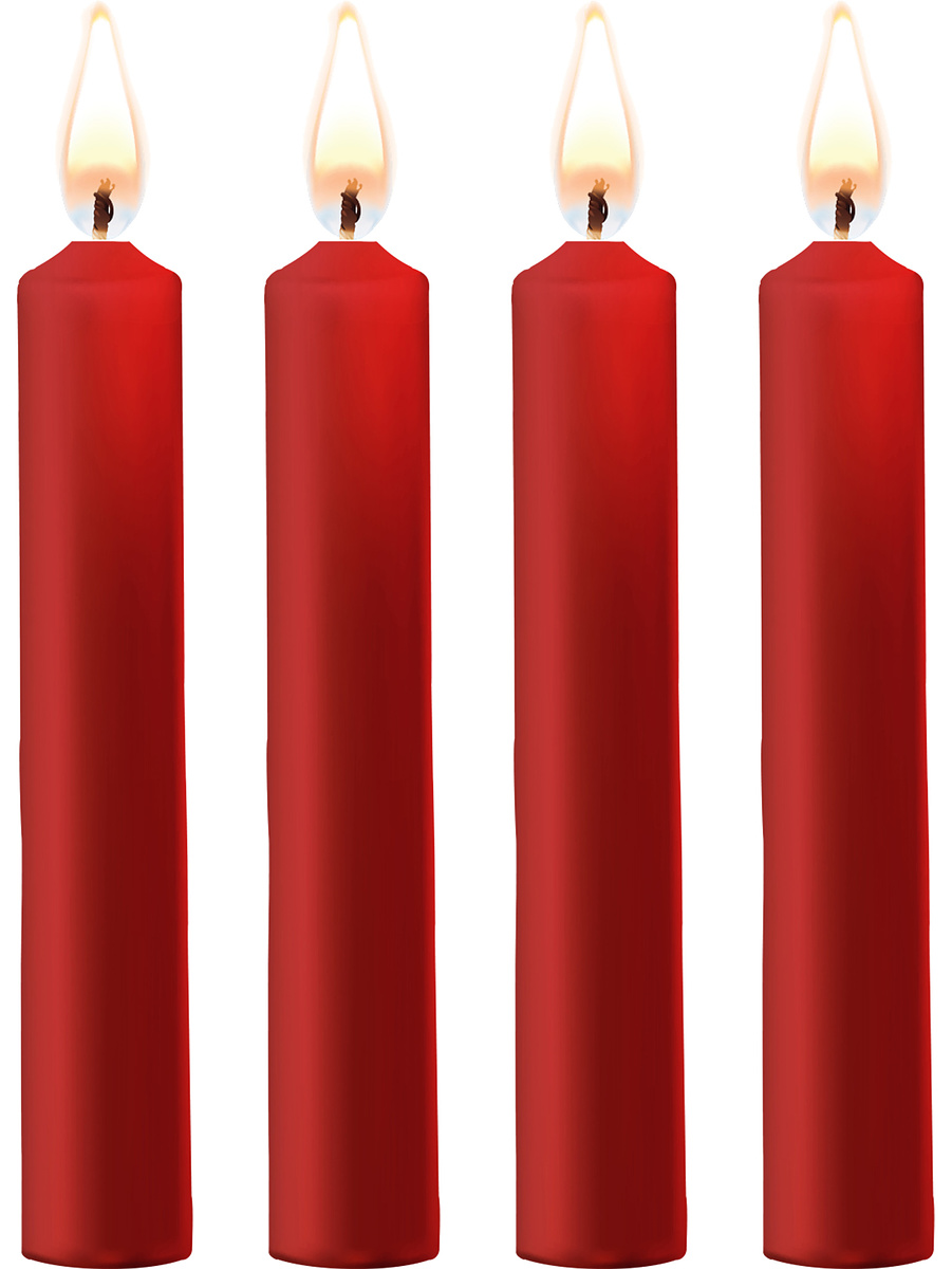 Ouch!: Teasing Wax Candles, 4-pack, röd | Stor Dildo | Intimast