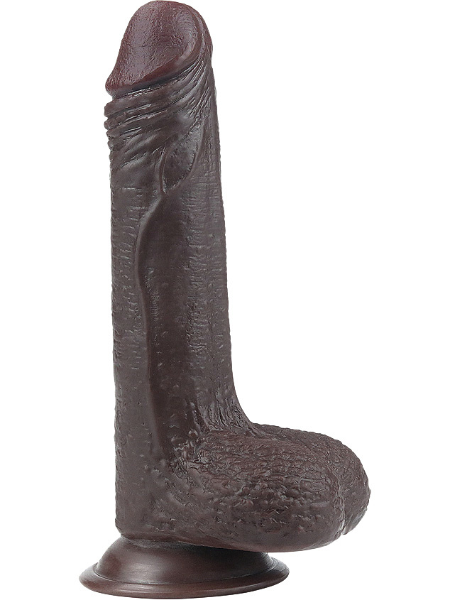 LoveToy: Sliding-Skin Dildo, 17.5 cm, mörk | Glidmedel | Intimast