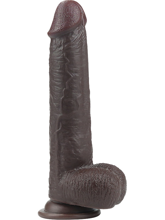 LoveToy: Sliding-Skin Dildo, 23 cm, mörk | Underkläder | Intimast